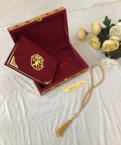 Alternative view of Quran Box with Holy Quran in Velvet Case