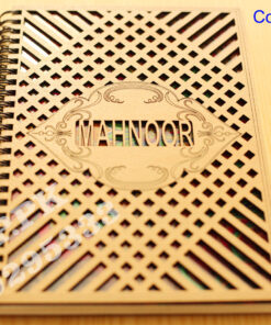 Alternative view of A5 Size Customize Name on 3D Line Work Wooden Notebook NT21012